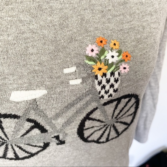 Loft / XS / Embroidered Cottagecore Bicycle Sweater - Picture 5 of 6